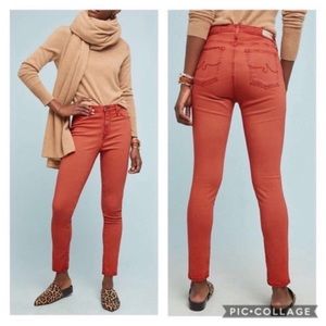 AG Anthropologie high rise abbey ankle 26 orange